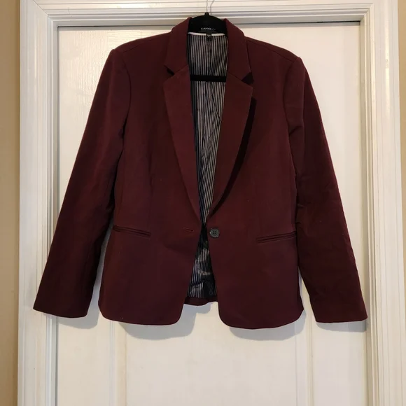 Express Maroon Women's Blazer - Picture 2 of 3
